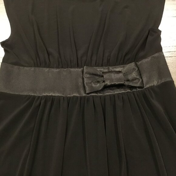 Alain Manoukian Black Satin Bow Dress Size M – Vintage Y2K Parisian Chic - Picture 9 of 13
